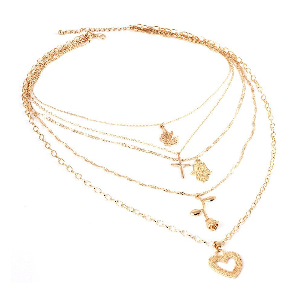 Hamsa Multi Layer Heart Chain
