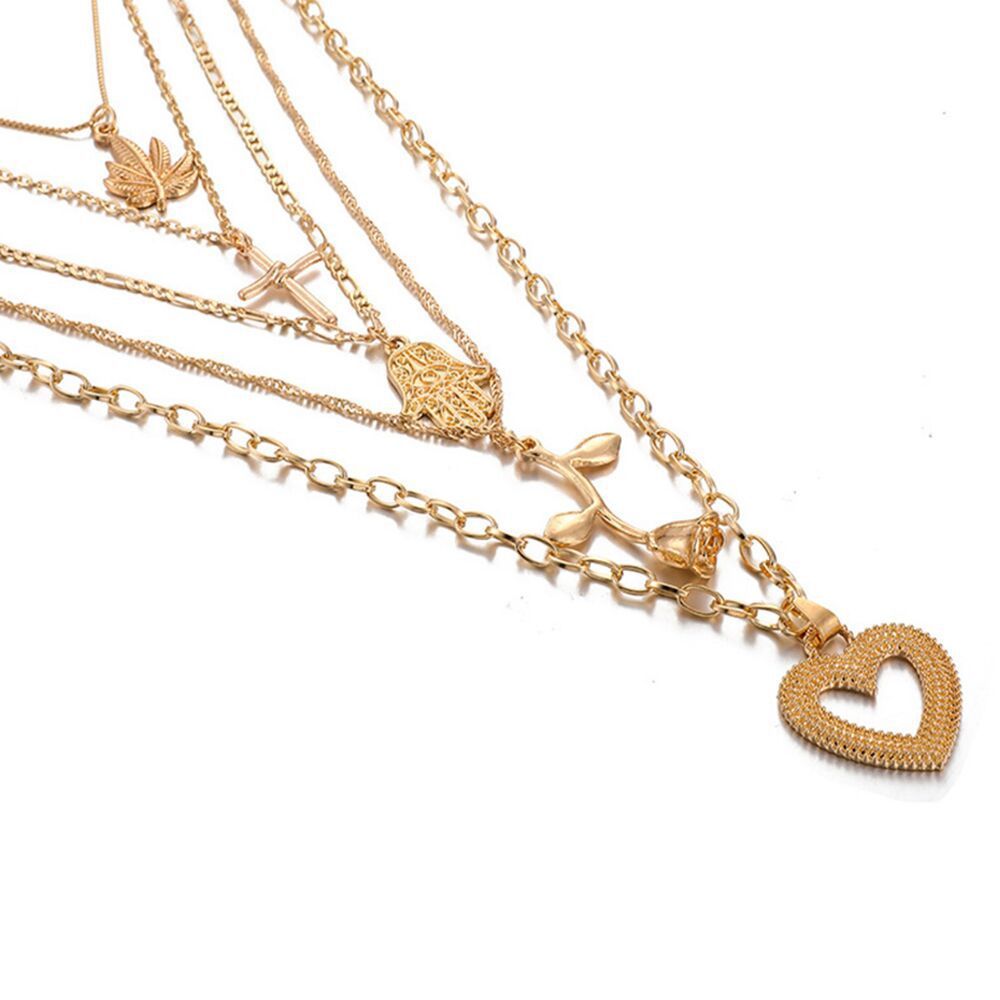 Hamsa Multi Layer Heart Chain