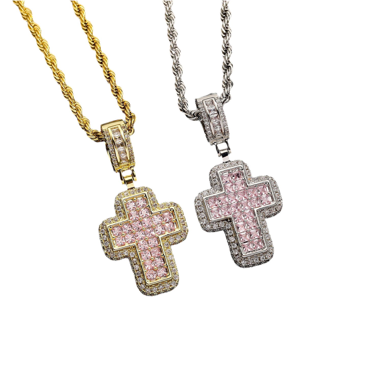 Silver Chunky Cross Necklace