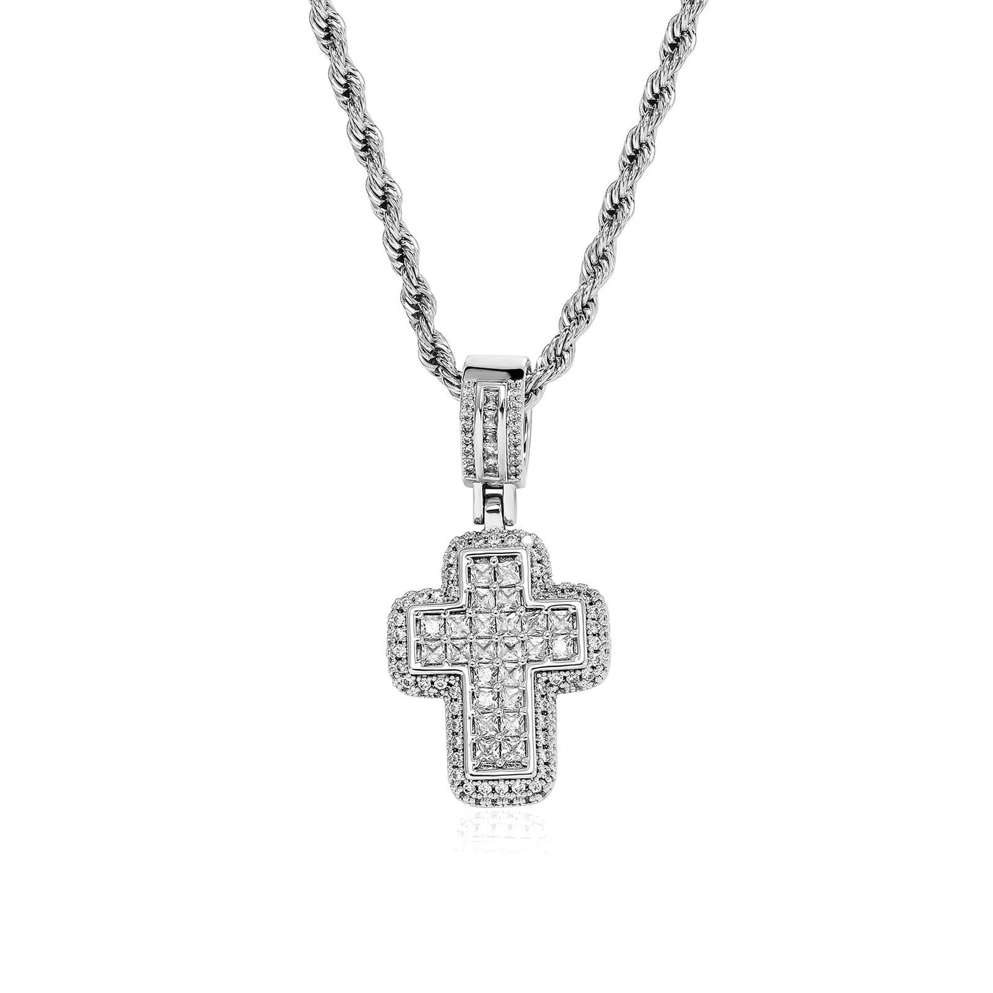 Silver Chunky Cross Necklace