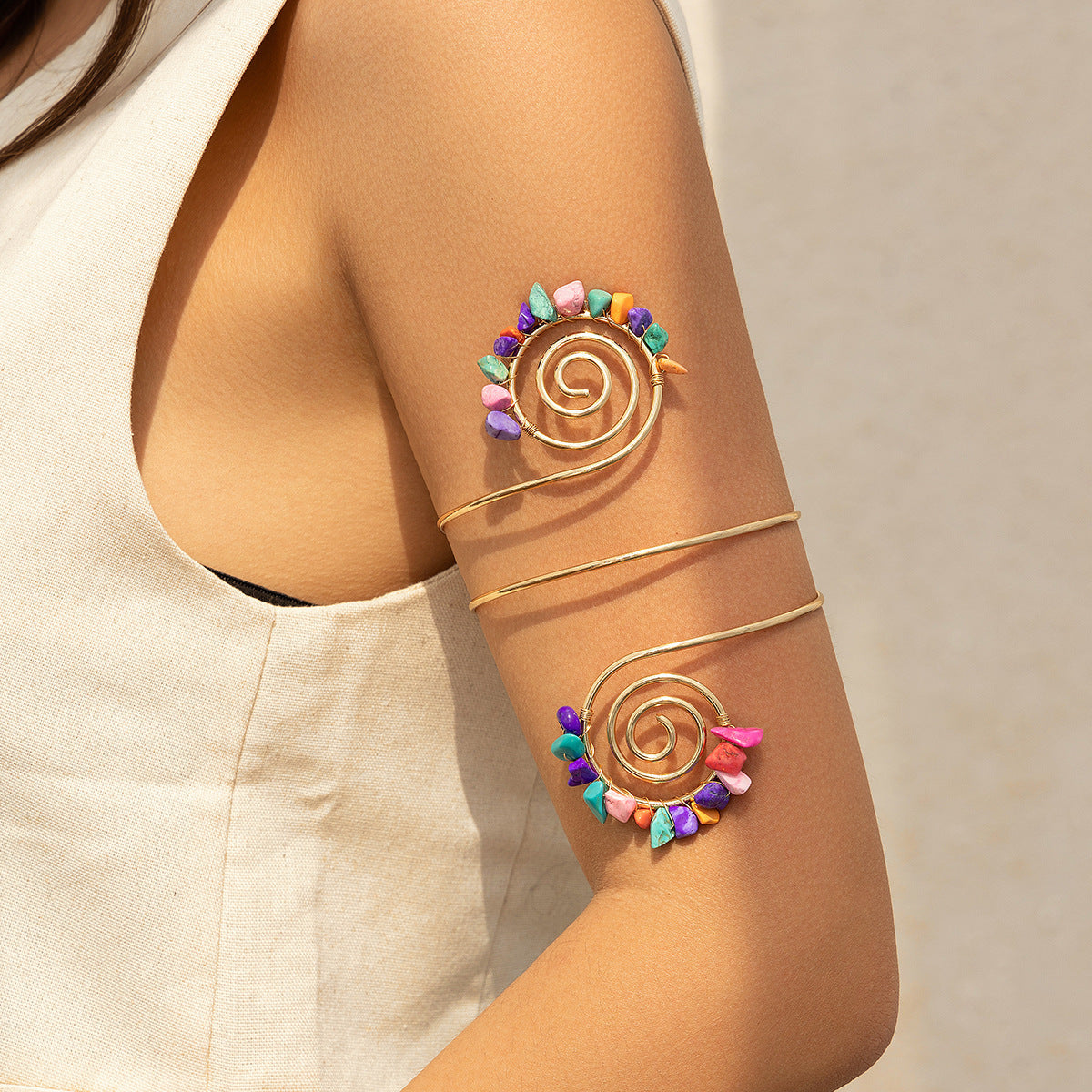 Beaded Gravel Arm Chain Armband