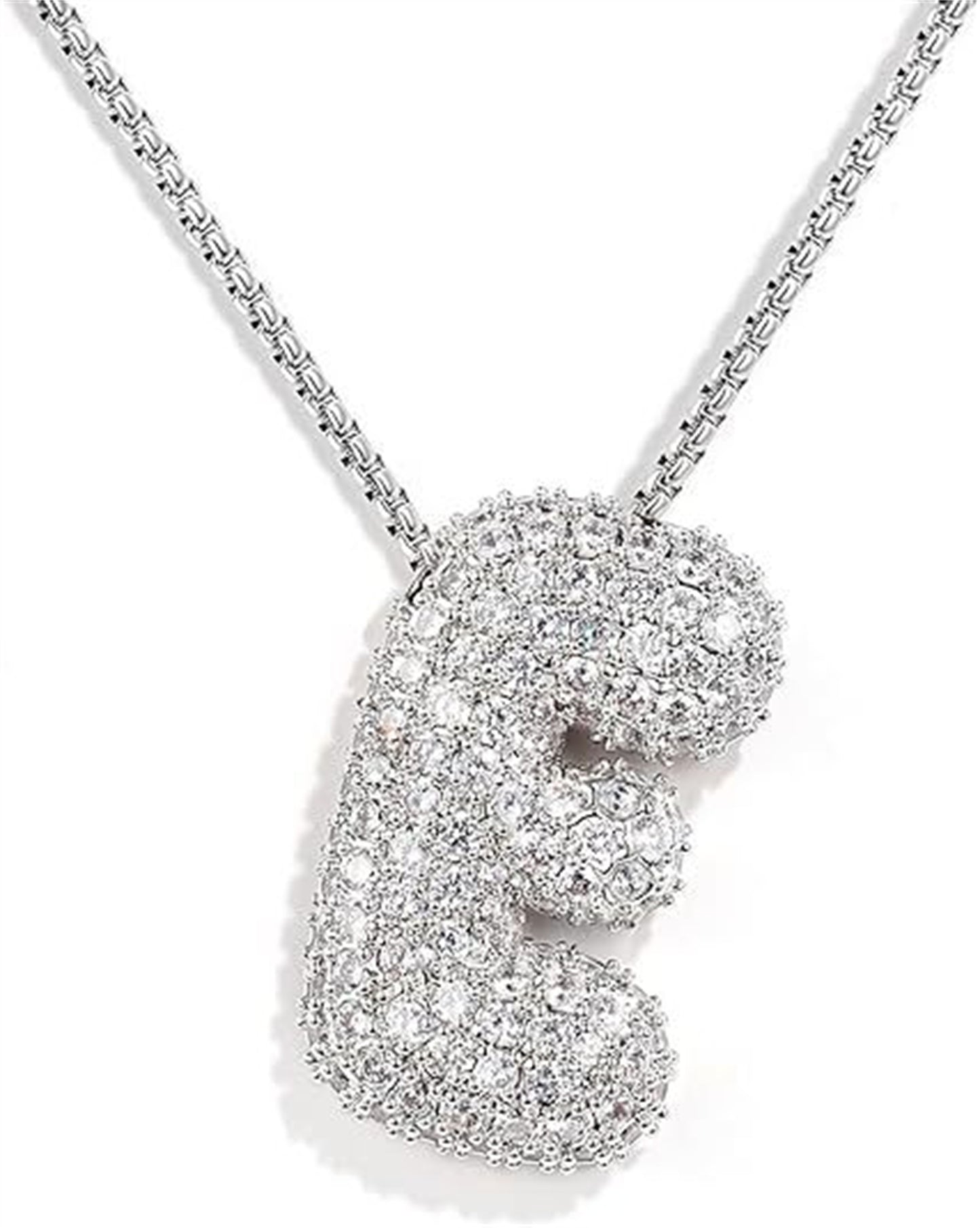 Bubble Letter Pendant Necklace