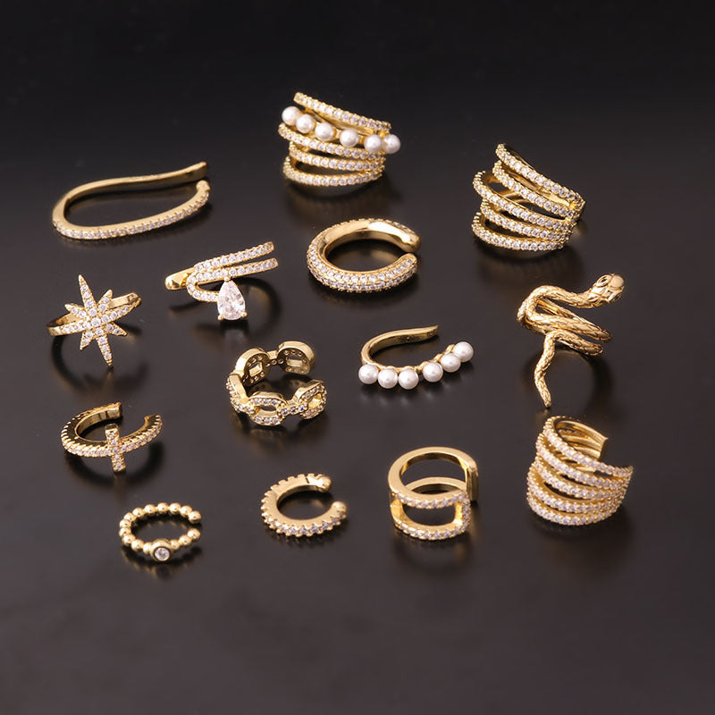 Gold CZ Ear Clip
