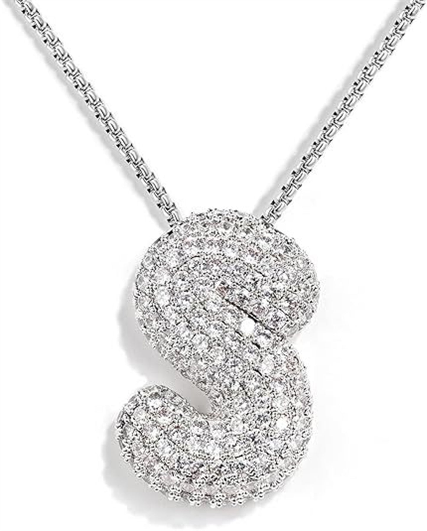Bubble Letter Pendant Necklace