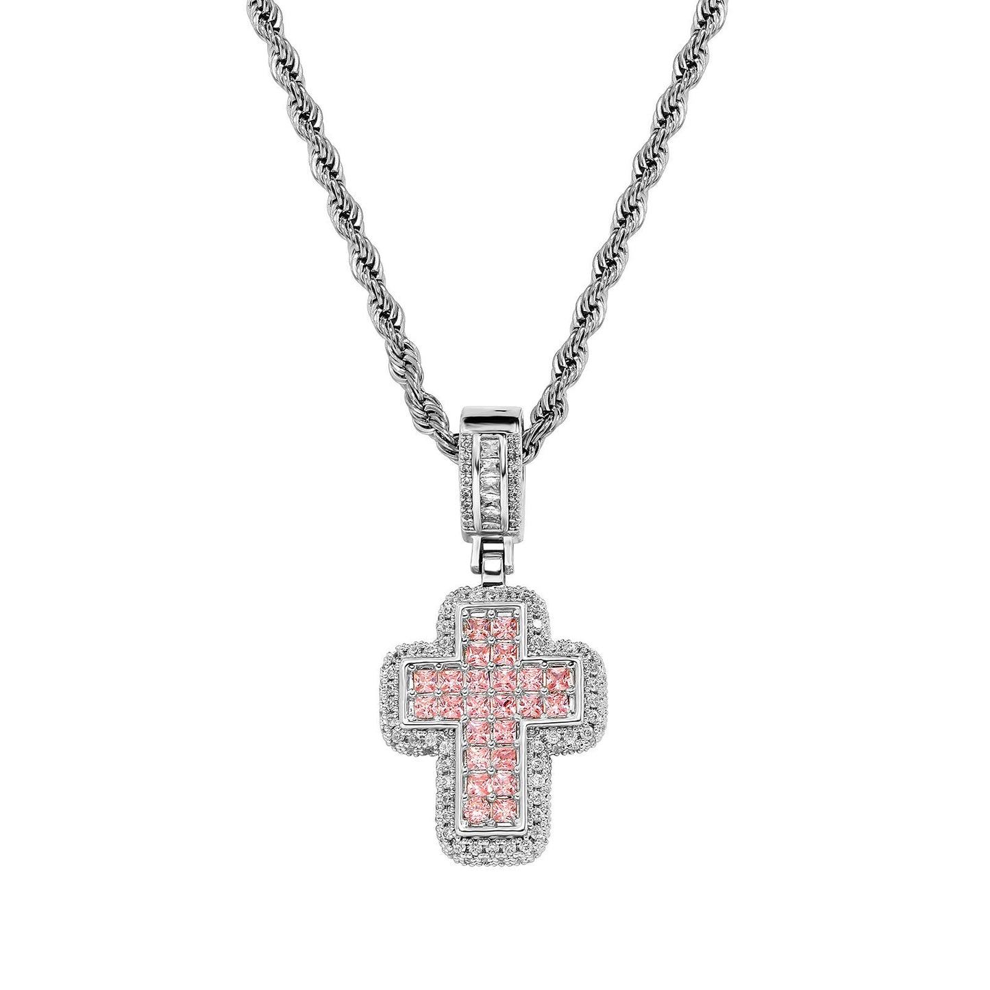Silver Chunky Cross Necklace