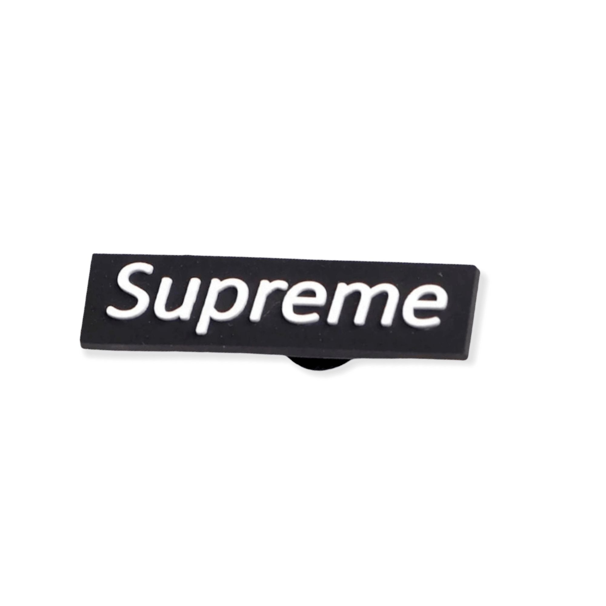 Supreme “Black” Croc Charm – Savge Charms Croc Charms & Accessories