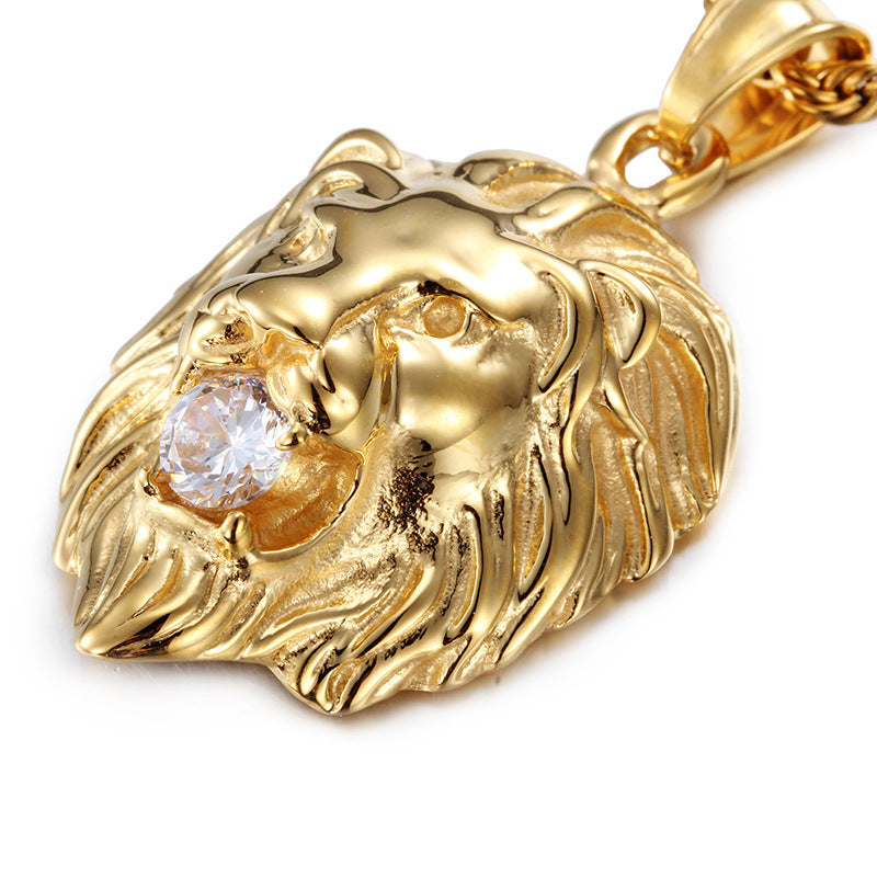 Diamond Lion's Pendant Necklace