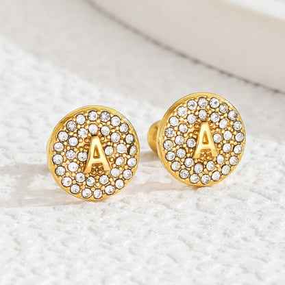 English Letter Stud Earrings