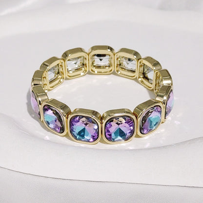 Gold Square Gem Bracelet