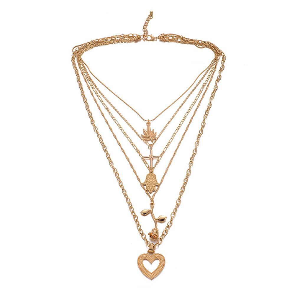 Hamsa Multi Layer Heart Chain
