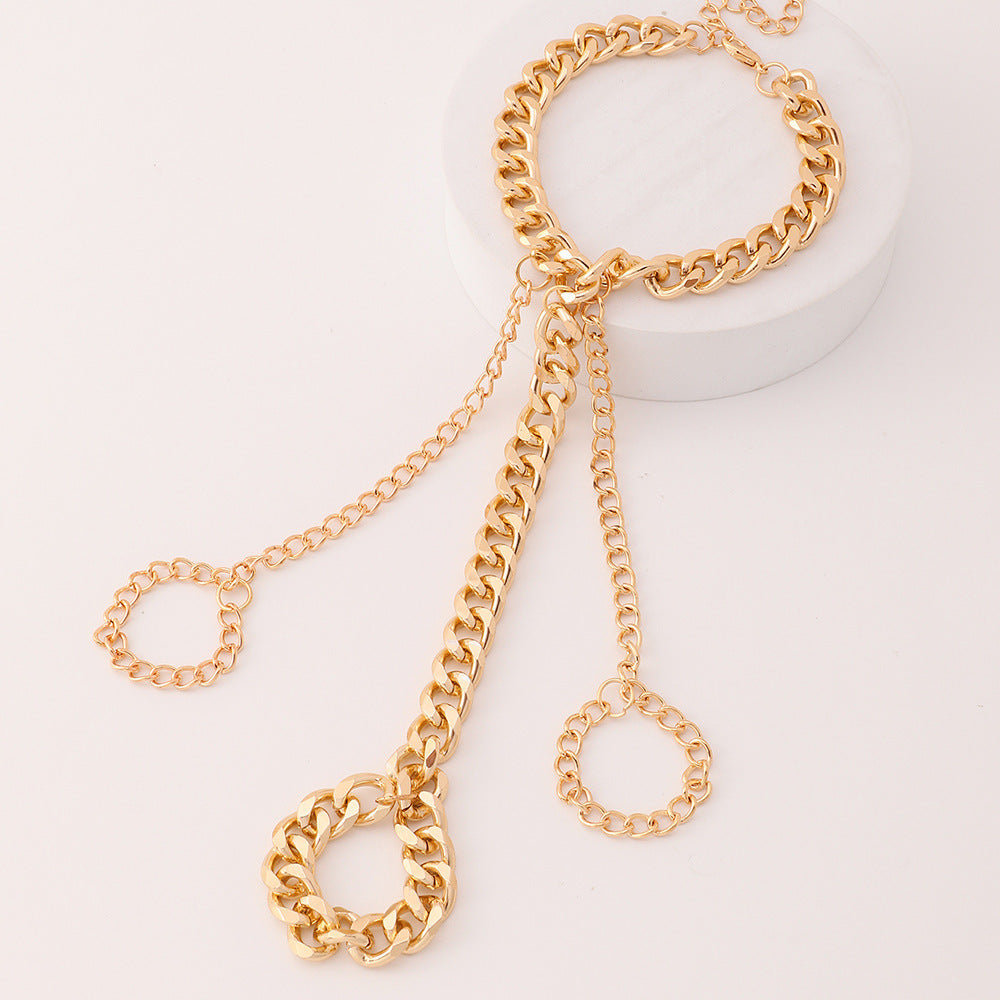 Cuban Link Chain Ring Bracelet