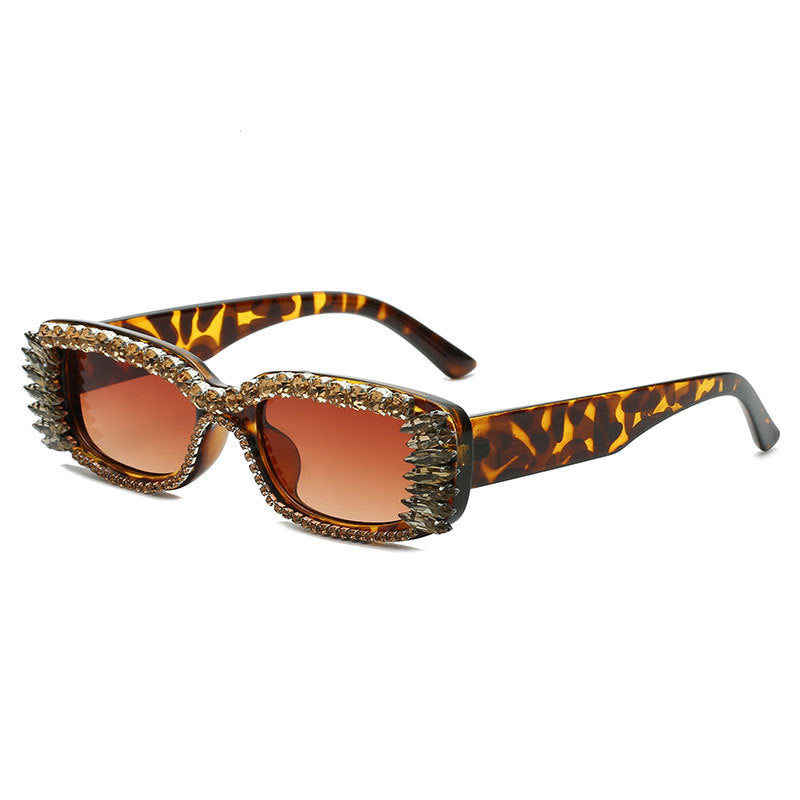Diamond Studded Square Sunglasses
