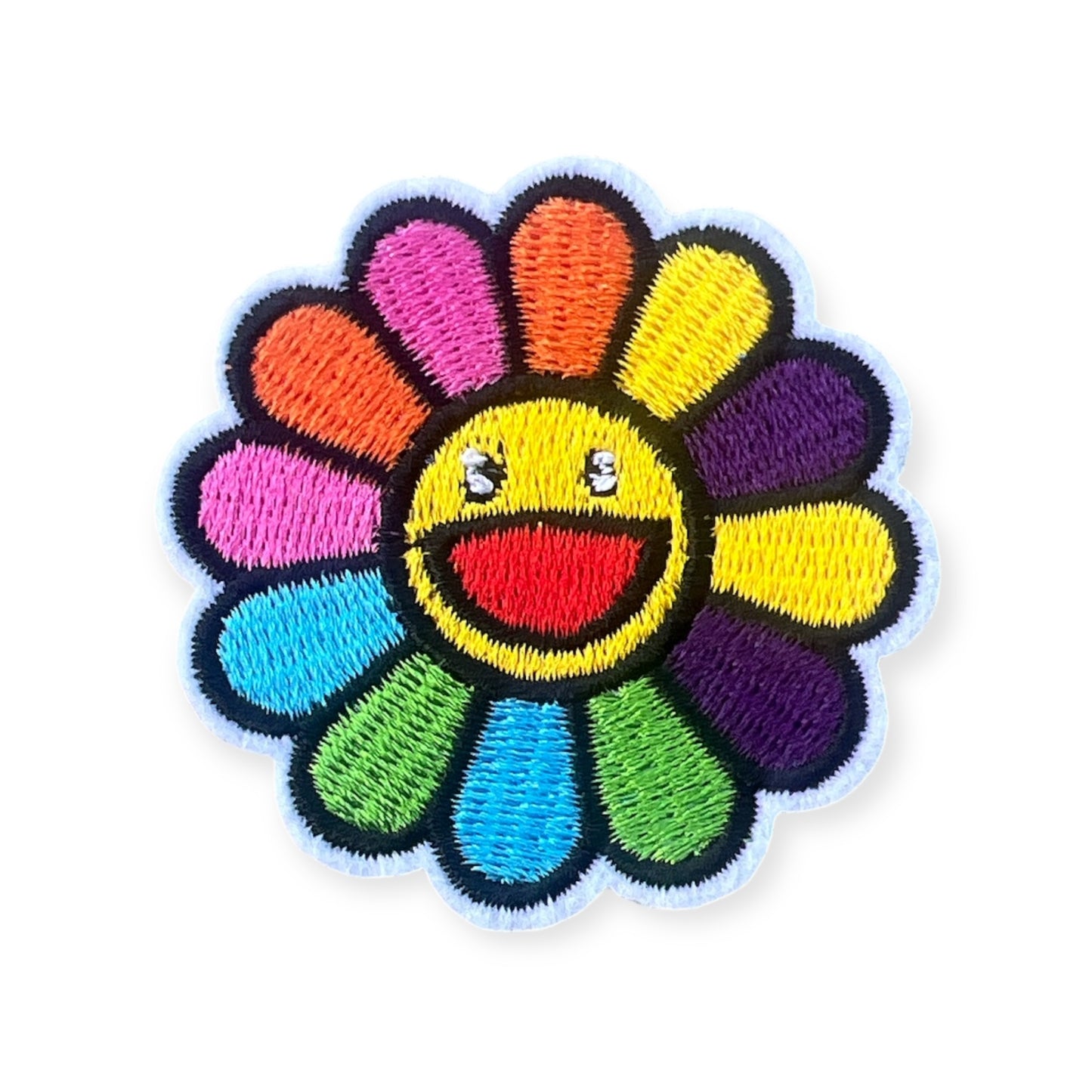 Happy Face Flower Rainbow Patch