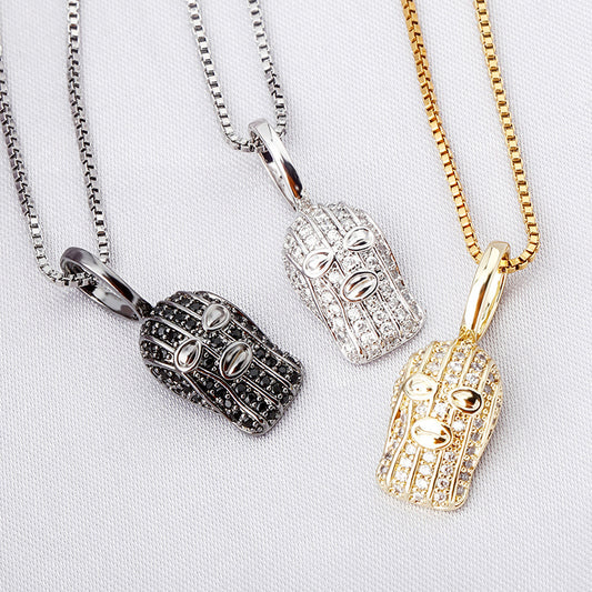 Masked face necklaces