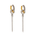 Zircon Stud Earrings With Chain