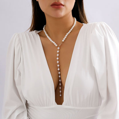 Chain Beaded Pearl Niche Necklace