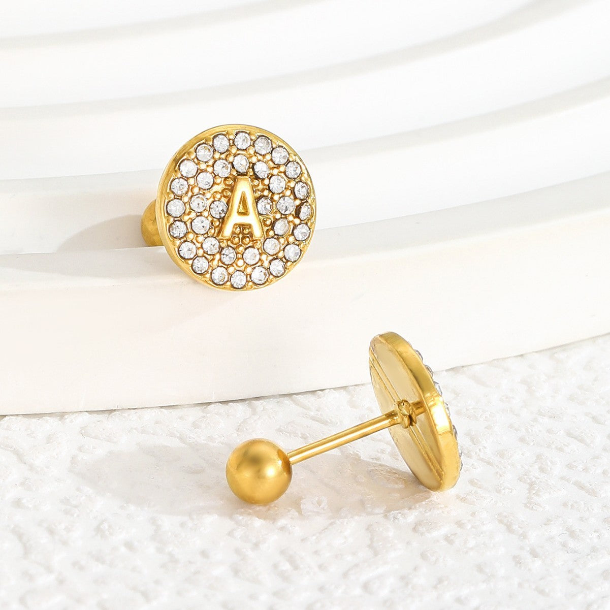 English Letter Stud Earrings