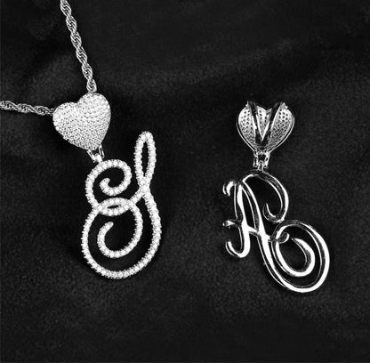 Icey Letter Pendant Necklace