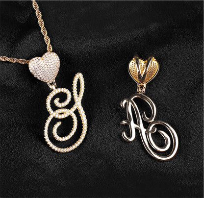 Icey Letter Pendant Necklace