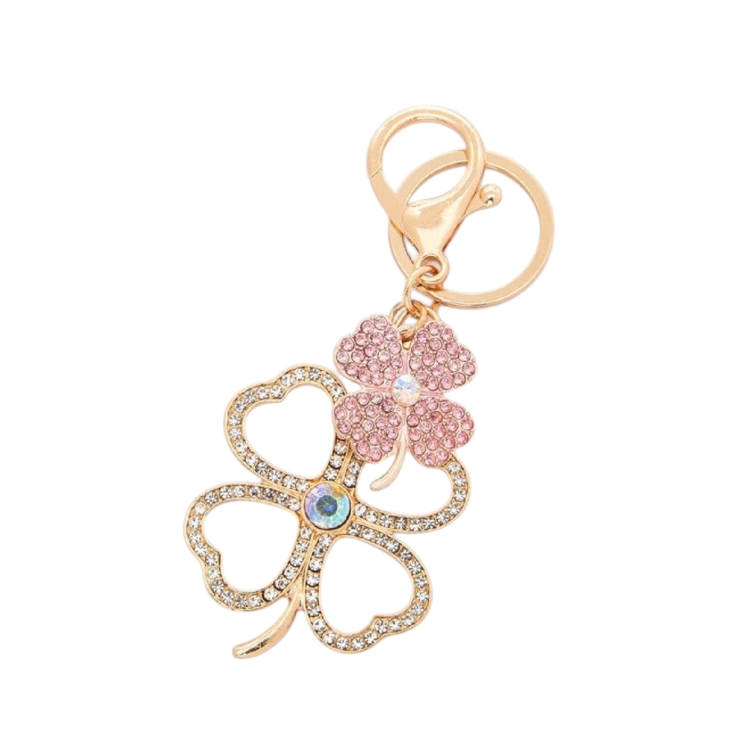 Rhinestone Four Leaf Clover Key Chain - Savge Charmz