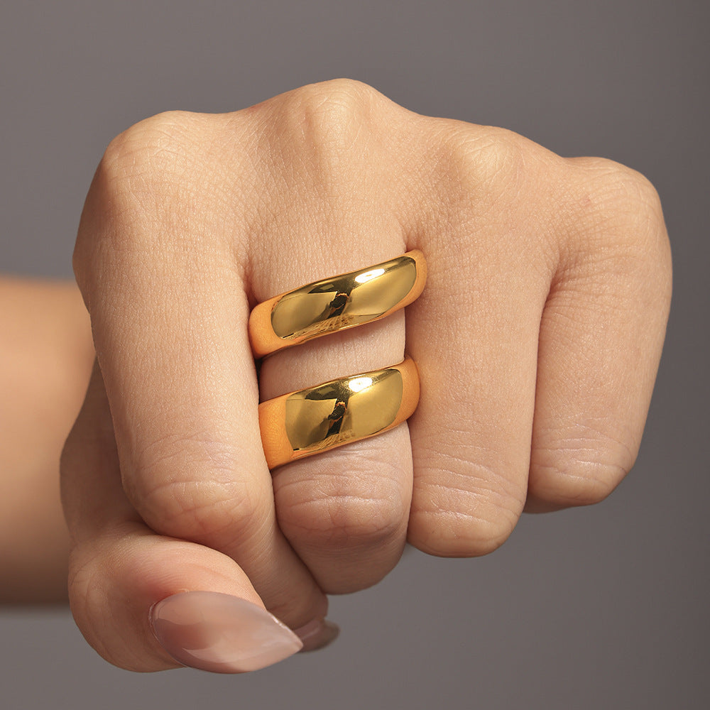 Spiral Style Stainless Steel Gold Ring by Savge Charmz