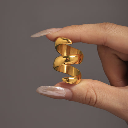 Spiral Style Stainless Steel Gold Ring by Savge Charmz