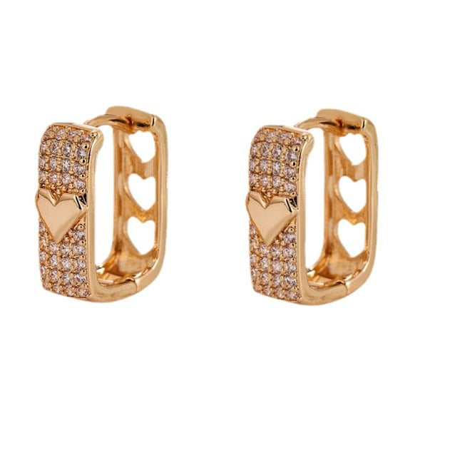 Hollowed-out Love Clip On Earrings