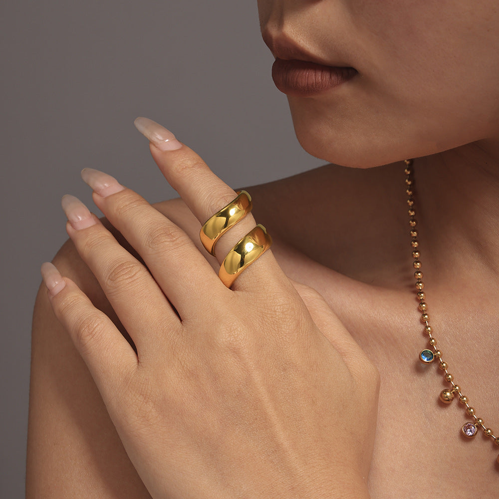 Spiral Style Stainless Steel Gold Ring by Savge Charmz