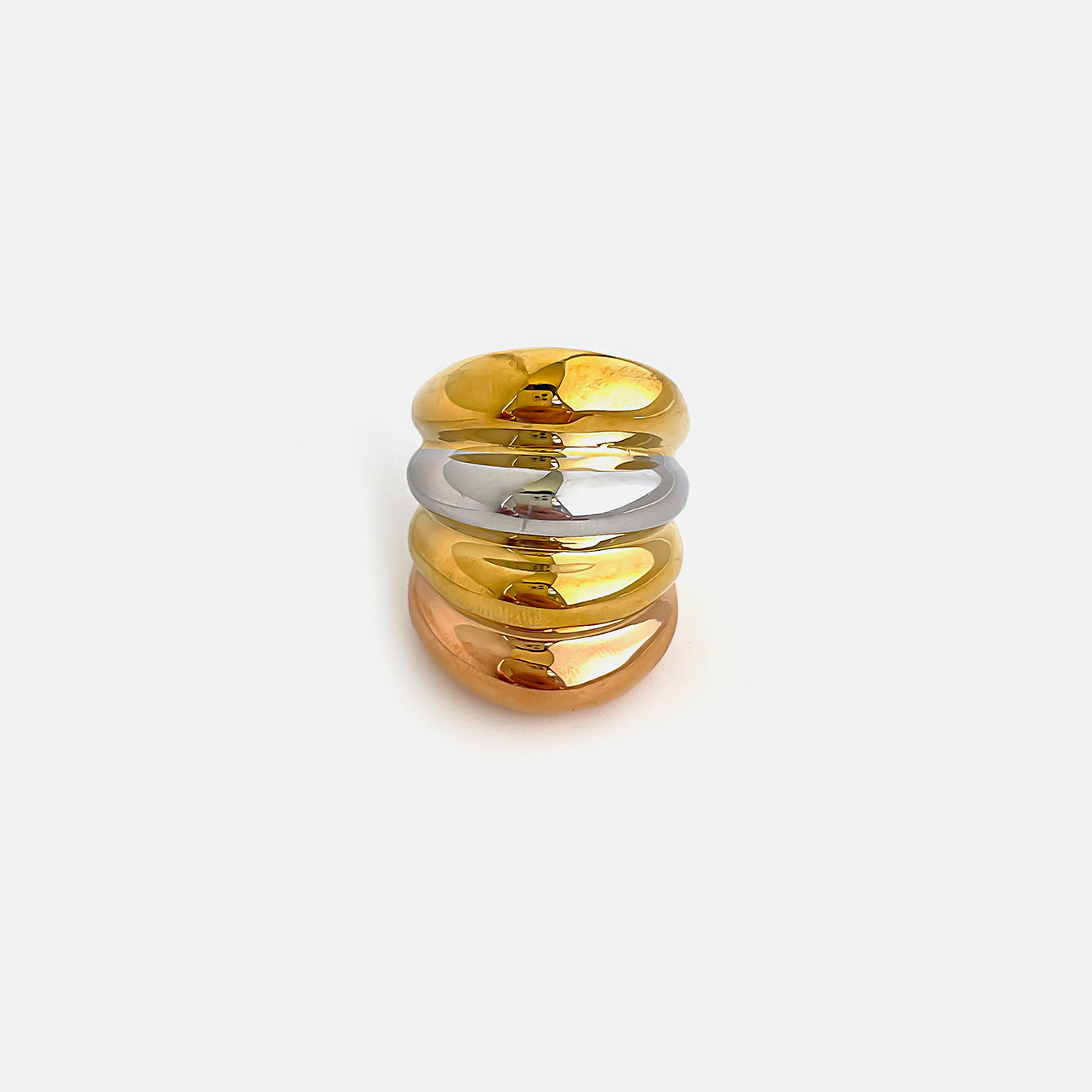 Simple Glossy Geometric Chunky Ring by Savge Charmz