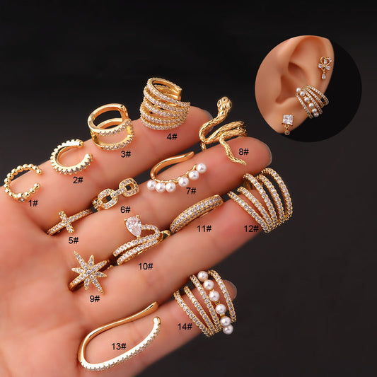 Gold CZ Ear Clip