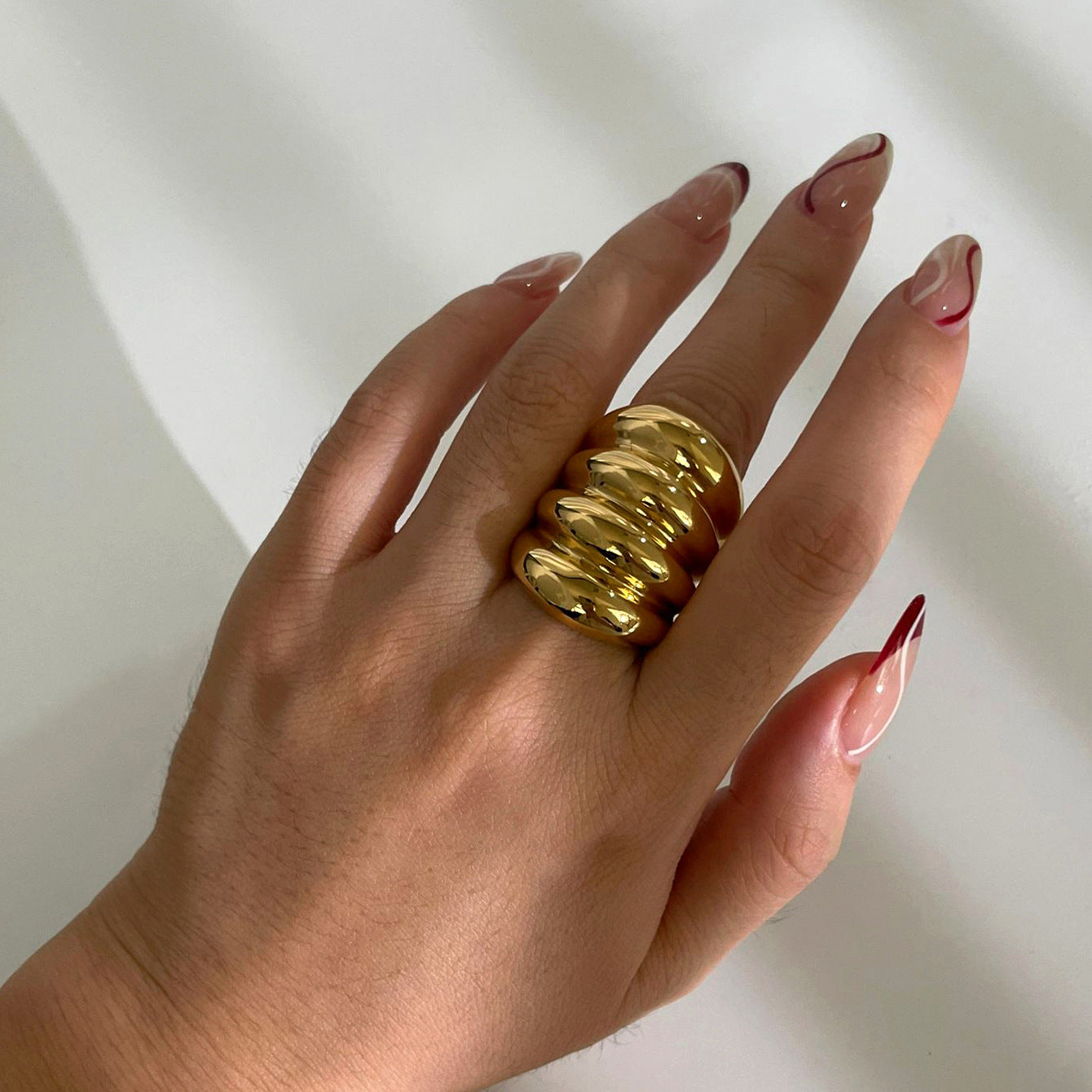 Simple Glossy Geometric Chunky Ring by Savge Charmz