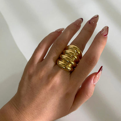 Simple Glossy Geometric Chunky Ring by Savge Charmz