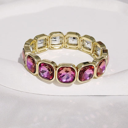 Gold Square Gem Bracelet