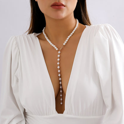 Chain Beaded Pearl Niche Necklace