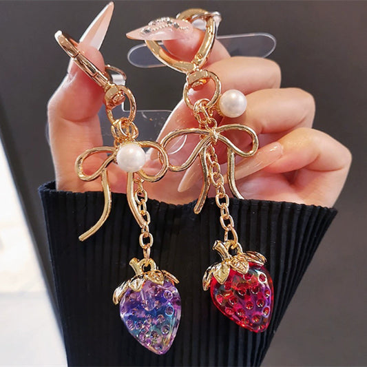 Strawberry Phone Charm Keychain