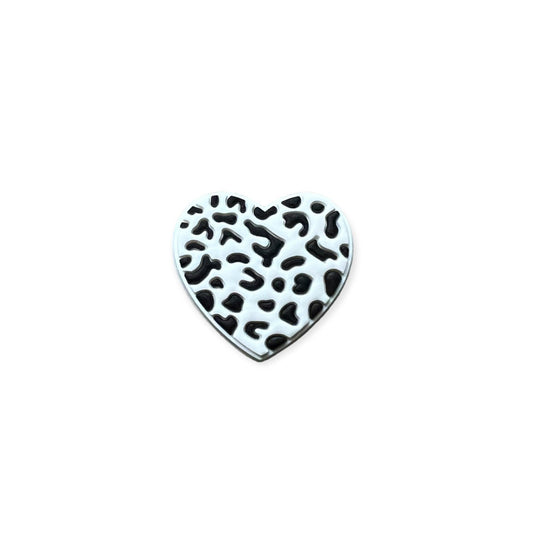 Cow Print Heart Shoe Charm - Savge Charmz