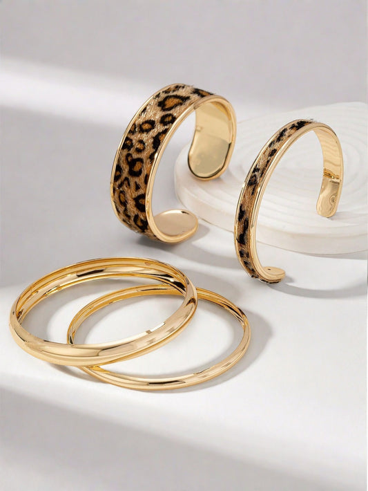 Leopard 4pc Bracelet Set