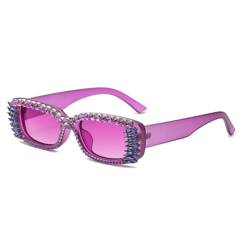 Diamond Studded Square Sunglasses