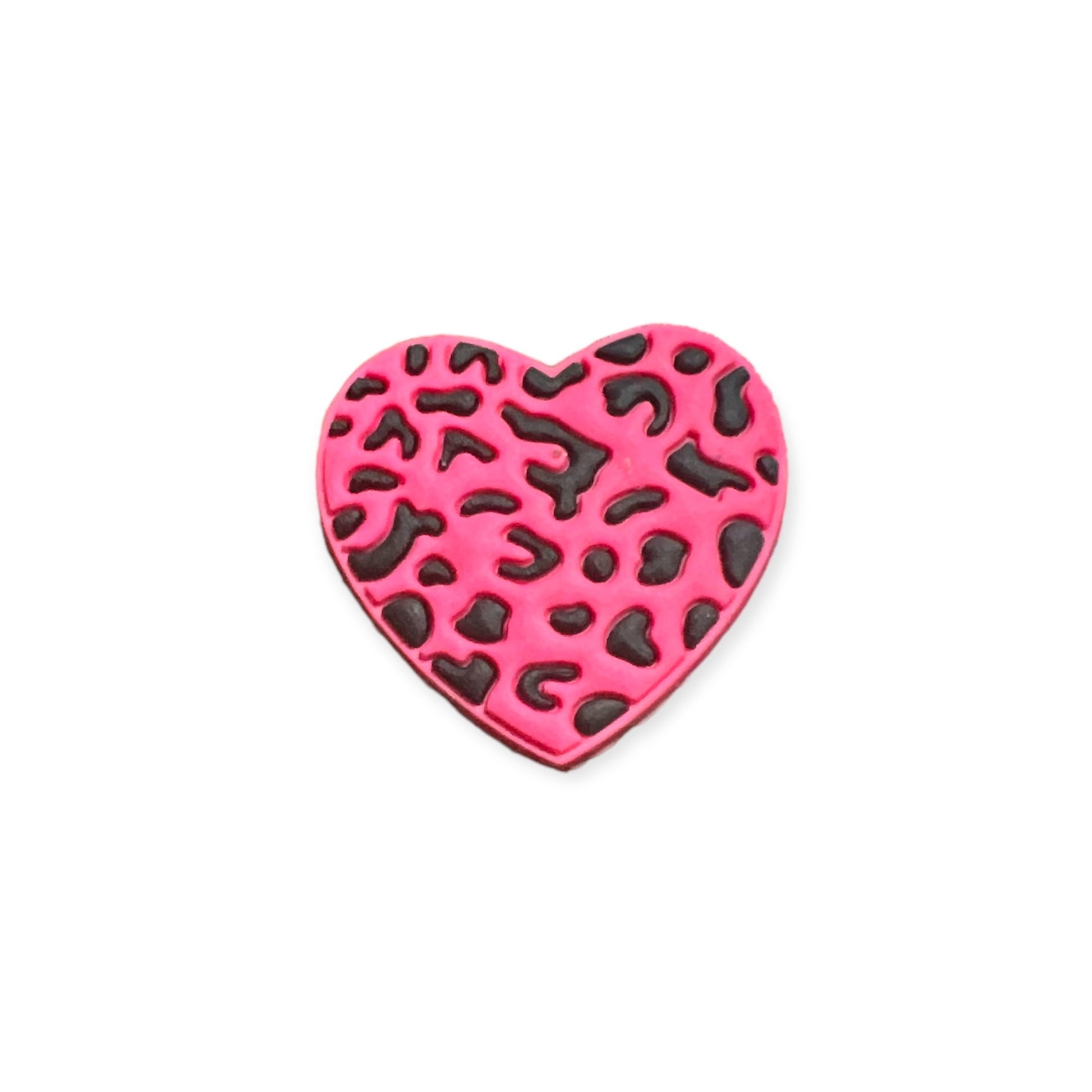 Pink Cow Print Heart Shoe Charm - Savge Charmz