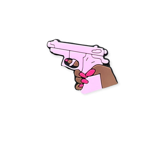 Pink Pistol Shoe Charm - Savge Charmz